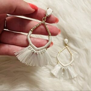 White Boho Earrings